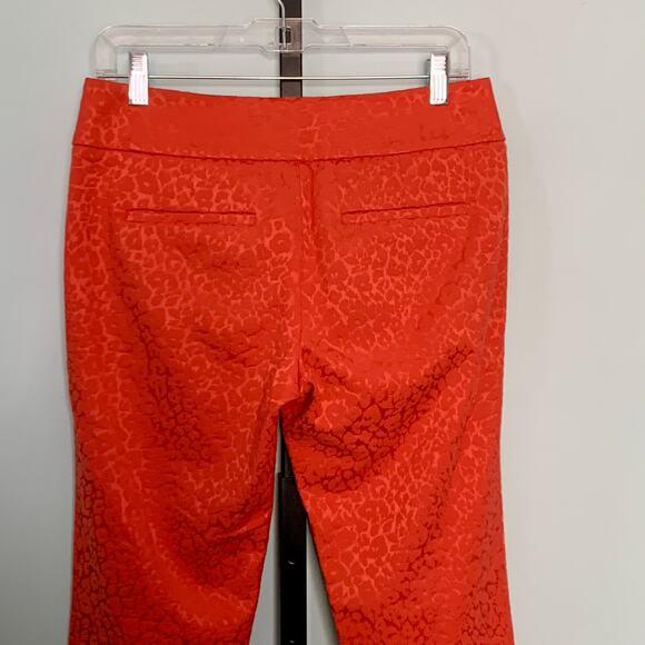 Loft Marisa Cropped Ankle Textured Leopard Print Pants Size 2 - Picture 7 of 8
